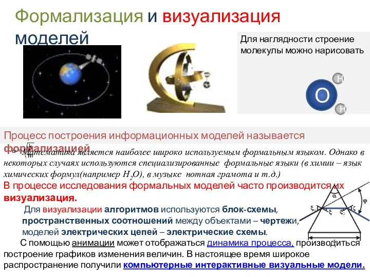 Для наглядности строение молекулы можно нарисовать Формализация и визуализация моделей Процесс построения