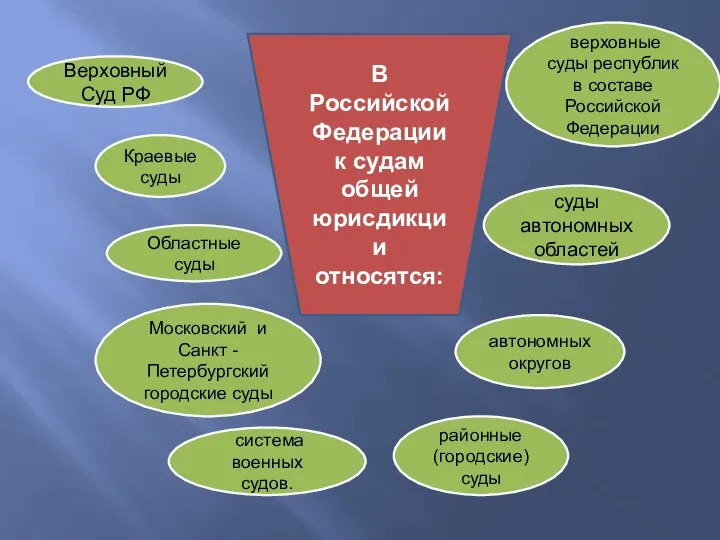 Верховный Суд РФ Областные суды Московский и Санкт - Петербургский городские суды