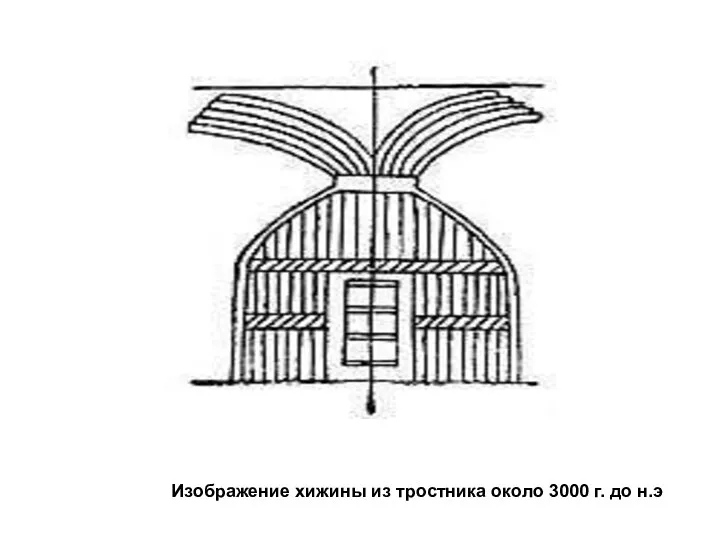 Изображение хижины из тростника около 3000 г. до н.э