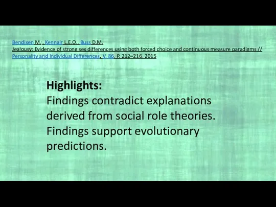 Highlights: Findings contradict explanations derived from social role theories. Findings support evolutionary