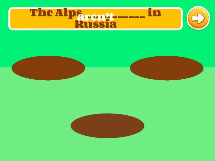The Alps ___________ in Russia aren’t