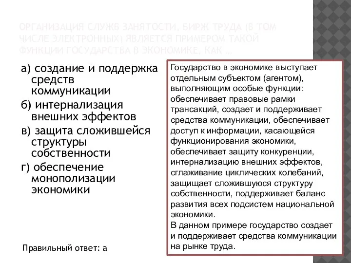 ОРГАНИЗАЦИЯ СЛУЖБ ЗАНЯТОСТИ, БИРЖ ТРУДА (В ТОМ ЧИСЛЕ ЭЛЕКТРОННЫХ) ЯВЛЯЕТСЯ ПРИМЕРОМ ТАКОЙ