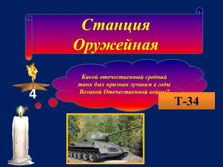Станция Оружейная 4 Какой отечественный средний танк был признан лучшим в годы Великой Отечественной войны? Т-34