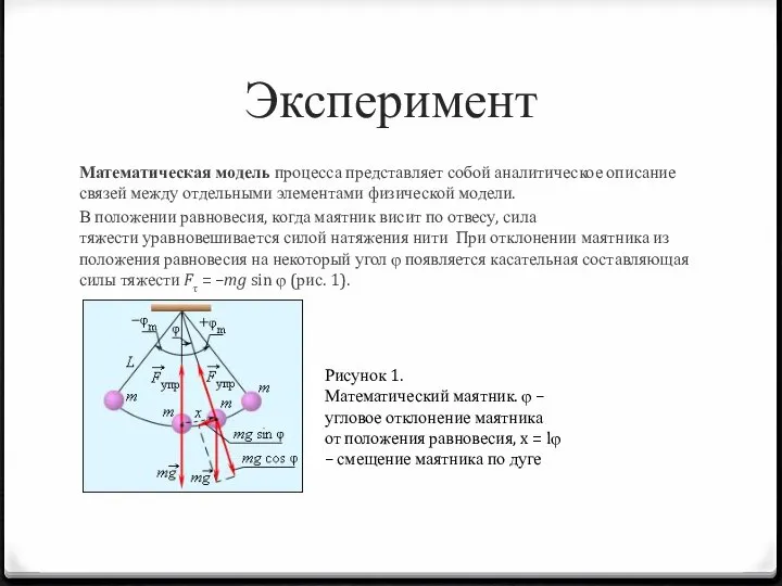 Эксперимент Математическая модель процесса представляет собой аналитическое описание связей между отдельными элементами