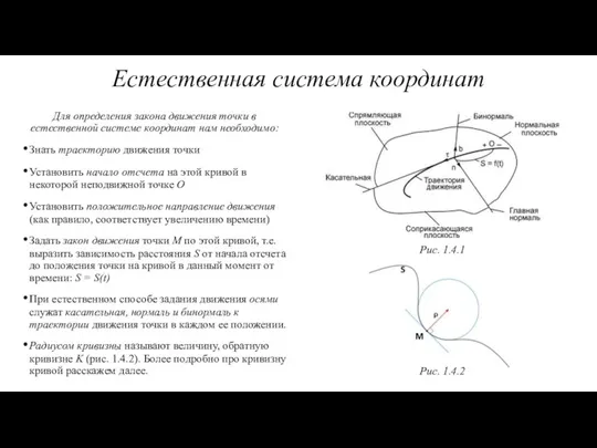 Для определения закона движения точки в естественной системе координат нам необходимо: Знать