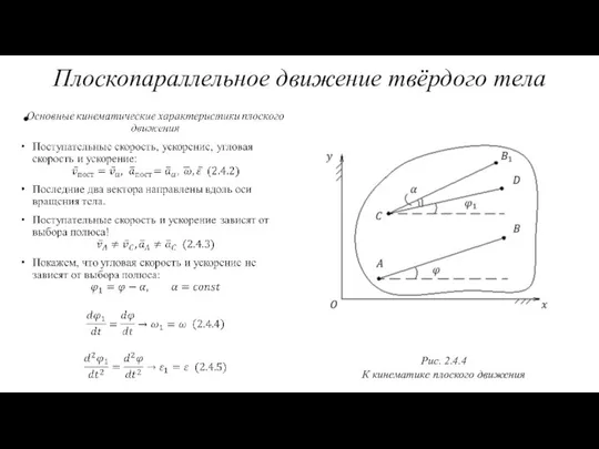 Рис. 2.4.4 К кинематике плоского движения Плоскопараллельное движение твёрдого тела