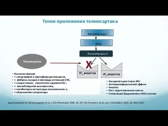 Вазоконстрикция ↑ гипертрофии и пролиферации миоцитов, ↑ фиброза сосудов и миокарда активация