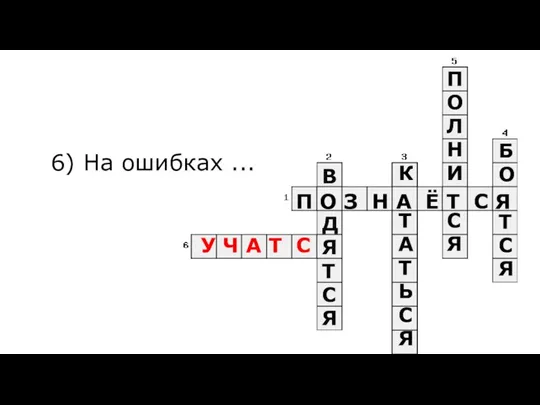 П О З Н А Ё Т С Я 6) На ошибках