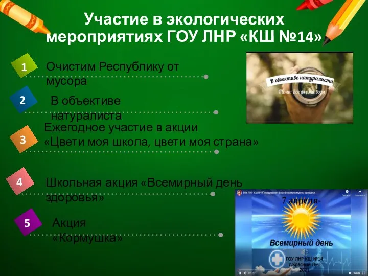 Участие в экологических мероприятиях ГОУ ЛНР «КШ №14» Ежегодное участие в акции