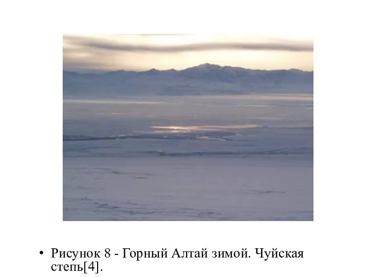 Рисунок 8 - Горный Алтай зимой. Чуйская степь[4].