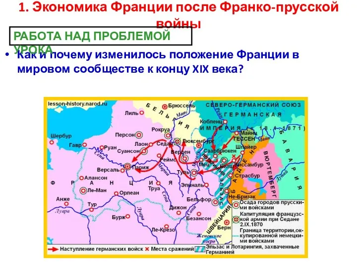 1. Экономика Франции после Франко-прусской войны Как и почему изменилось положение Франции