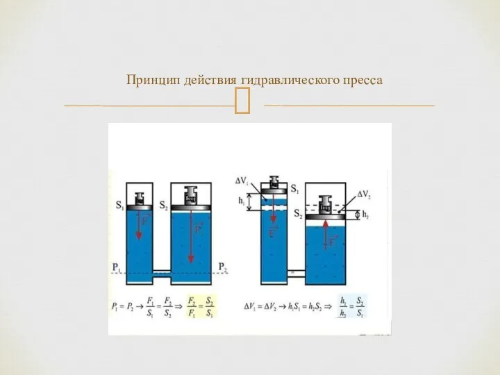 Принцип действия гидравлического пресса