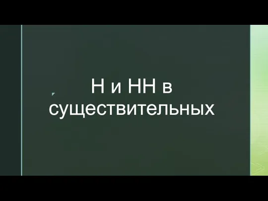 Н и НН в существительных