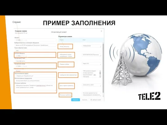 ПРИМЕР ЗАПОЛНЕНИЯ Сервис ПРОБЛЕМНЫЙ НОМЕР