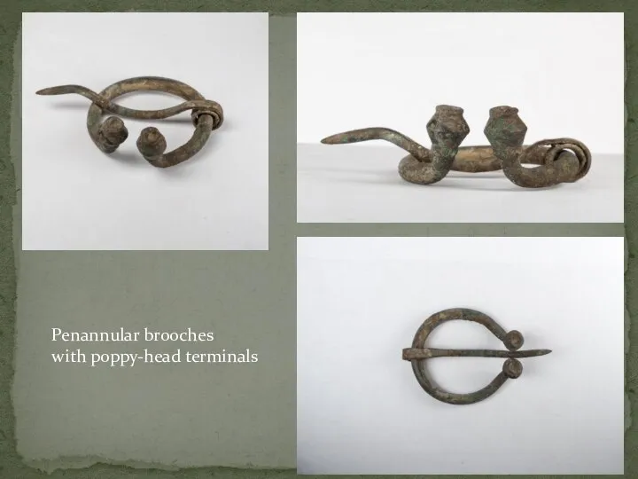 Penannular brooches with poppy-head terminals