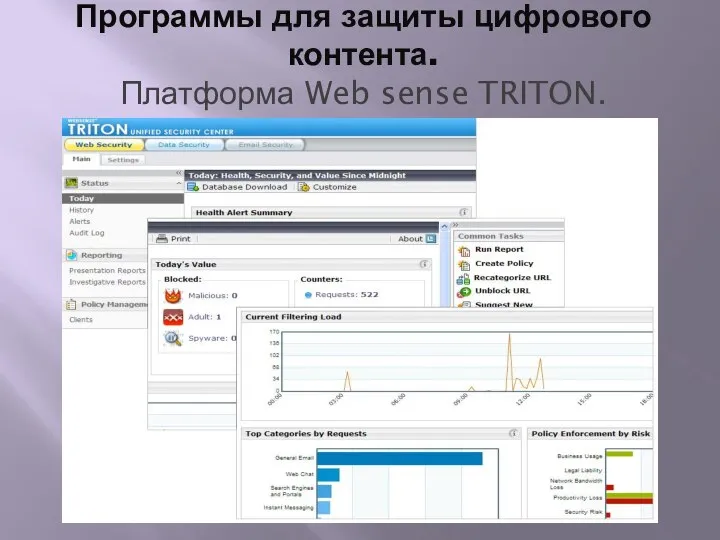 Программы для защиты цифрового контента. Платформа Web sense TRITON.