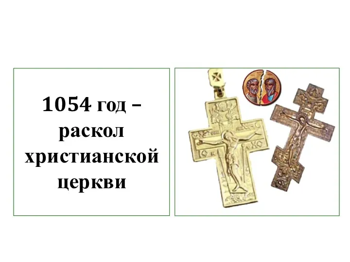 1054 год – раскол христианской церкви