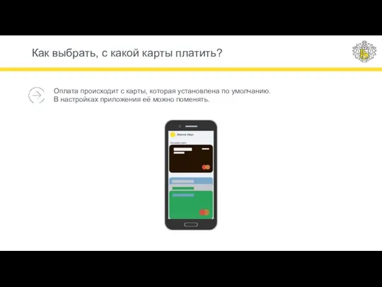 Как выбрать, с какой карты платить? Оплата происходит с карты, которая установлена