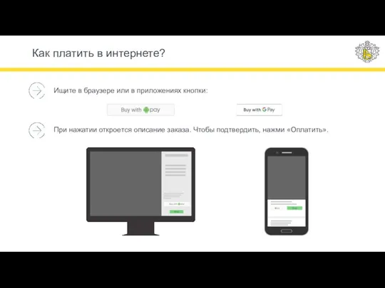 Как платить в интернете? Ищите в браузере или в приложениях кнопки: При