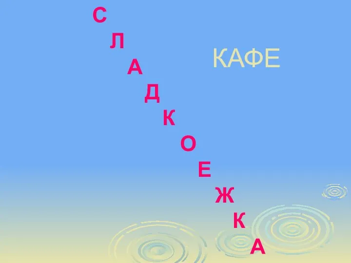 С Л А Д К О Е Ж К А КАФЕ