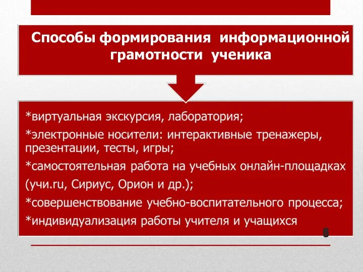 Способы формирования информационной грамотности ученика