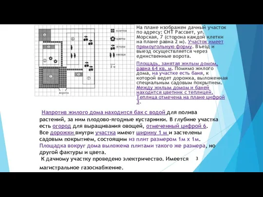 На плане изображен дачный участок по адресу: СНТ Рассвет, ул. Морская, 7