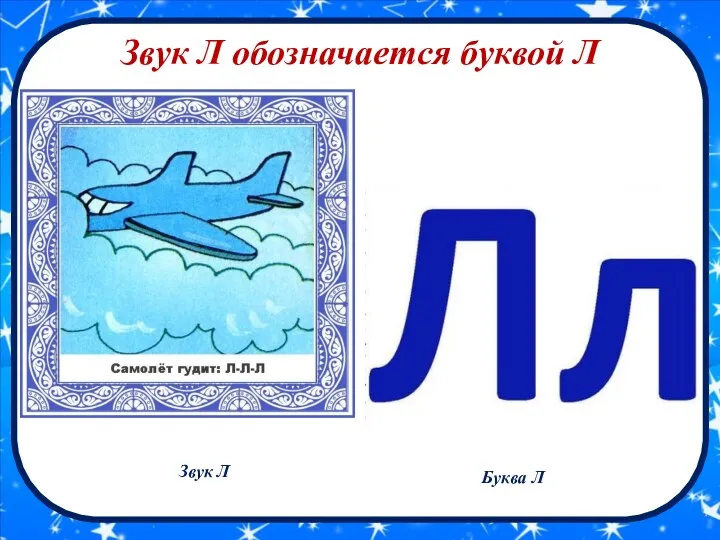 Звук Л обозначается буквой Л Звук Л Буква Л