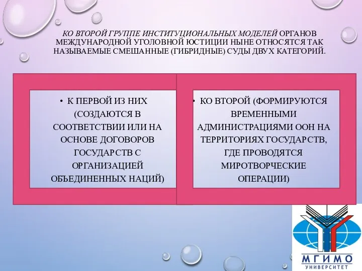 КО ВТОРОЙ ГРУППЕ ИНСТИТУЦИОНАЛЬНЫХ МОДЕЛЕЙ ОРГАНОВ МЕЖДУНАРОДНОЙ УГОЛОВНОЙ ЮСТИЦИИ НЫНЕ ОТНОСЯТСЯ ТАК