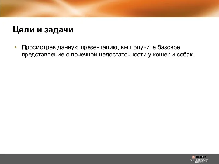 Цели и задачи Просмотрев данную презентацию, вы получите базовое представление о почечной