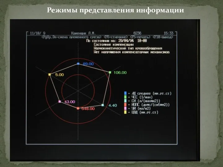 Режимы представления информации