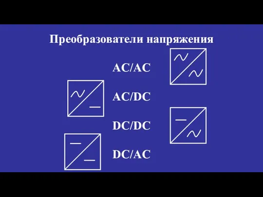 Преобразователи напряжения AC/AC AC/DC DC/DC DC/AC