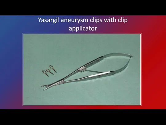 Yasargil aneurysm clips with clip applicator