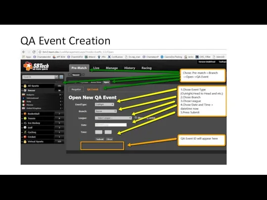 QA Event Creation