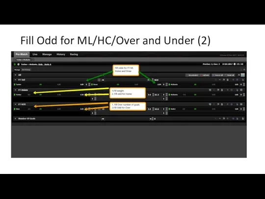 Fill Odd for ML/HC/Over and Under (2)