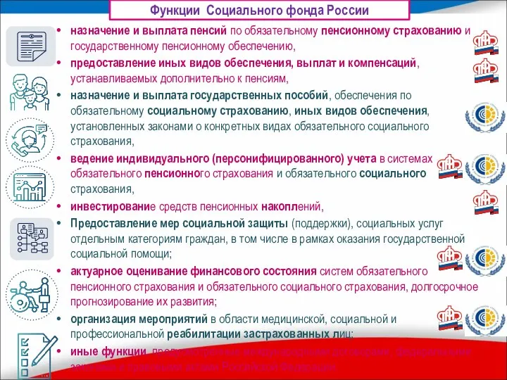 назначение и выплата пенсий по обязательному пенсионному страхованию и государственному пенсионному обеспечению,