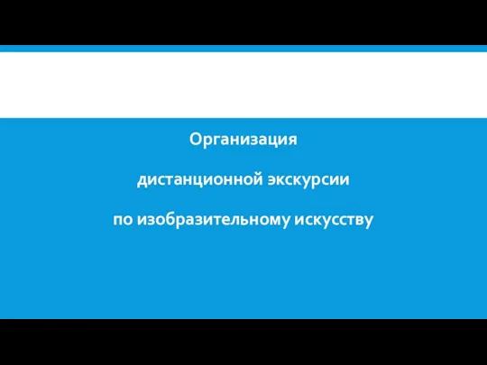 Организация дистанционной экскурсии по изобразительному искусству