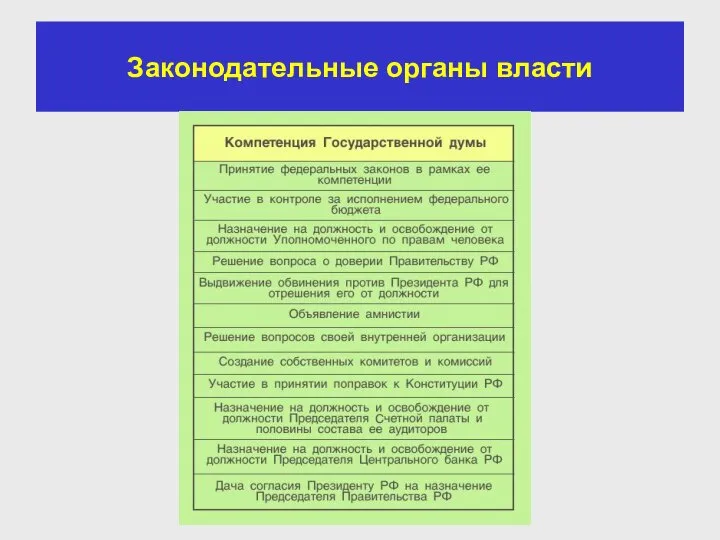 Законодательные органы власти