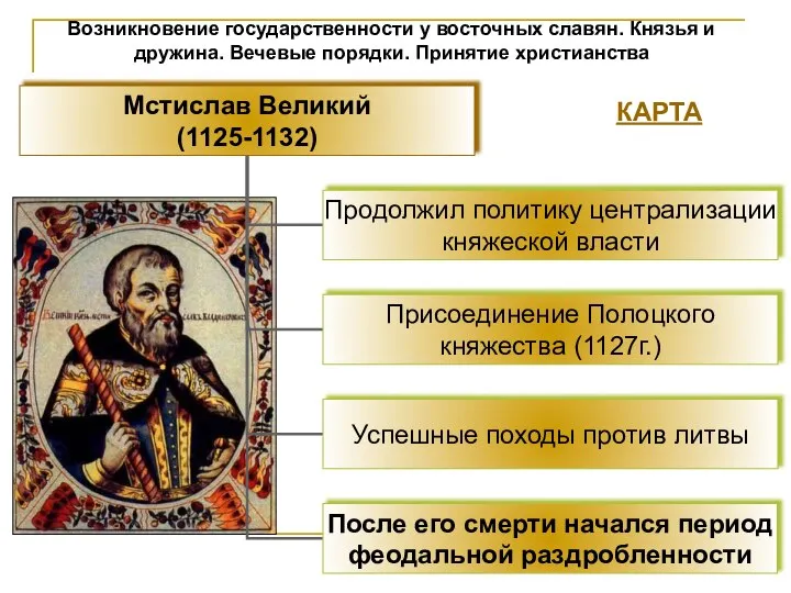 Возникновение государственности у восточных славян. Князья и дружина. Вечевые порядки. Принятие христианства