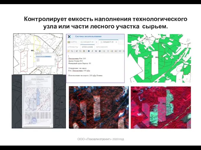 Контролирует емкость наполнения технологического узла или части лесного участка сырьем. ООО «Псковлеспроект» 2020 год