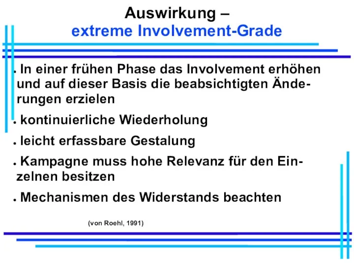 Auswirkung – extreme Involvement-Grade In einer frühen Phase das Involvement erhöhen und