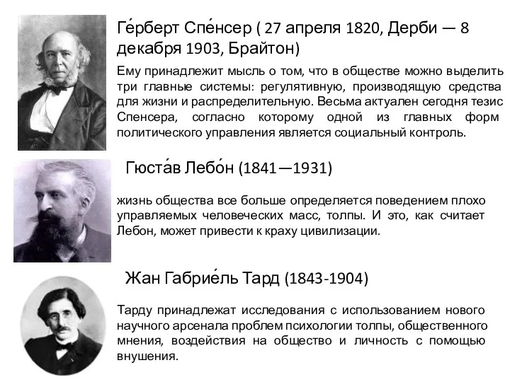 Ге́рберт Спе́нсер ( 27 апреля 1820, Дерби — 8 декабря 1903, Брайтон)