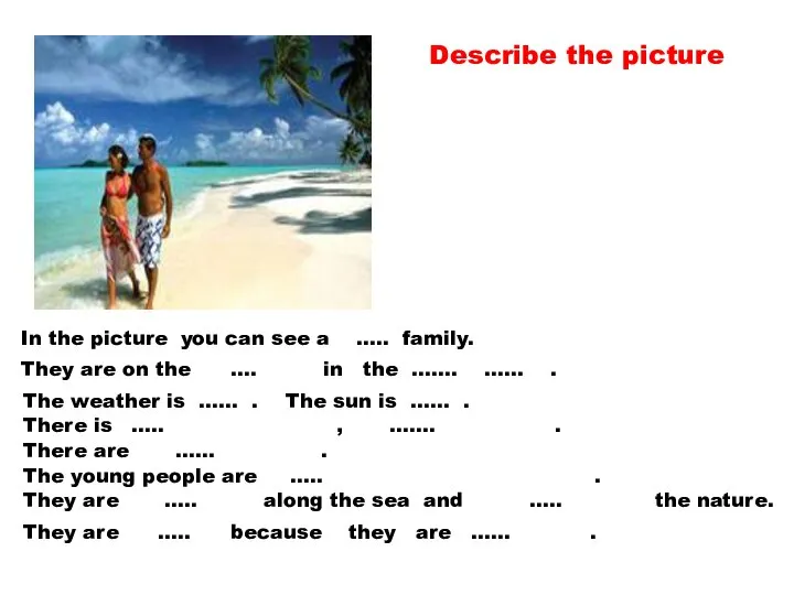 In the picture you can see a ….. family. They are on