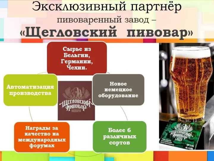 Эксклюзивный партнёр пивоваренный завод – «Щегловский пивовар»