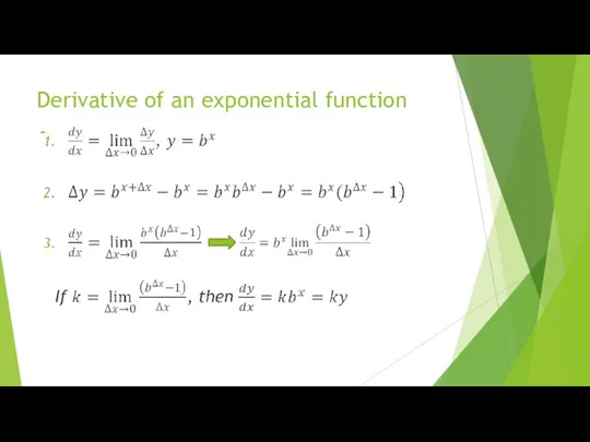 Derivative of an exponential function