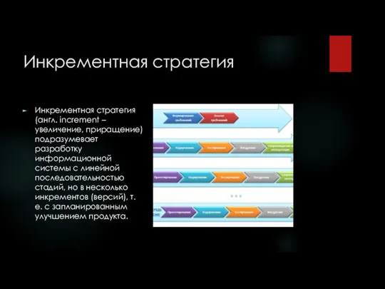 Инкрементная стратегия Инкрементная стратегия (англ. increment – увеличение, приращение) подразумевает разработку информационной