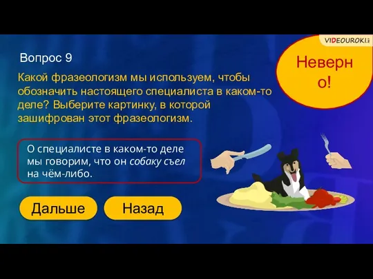 Вопрос 9 Какой фразеологизм мы используем, чтобы обозначить настоящего специалиста в каком-то