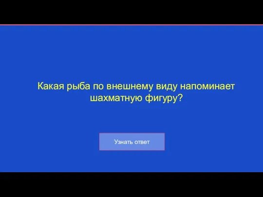 Какая рыба по внешнему виду напоминает шахматную фигуру?