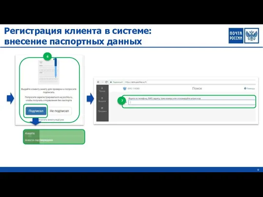 6 7 Регистрация клиента в системе: внесение паспортных данных