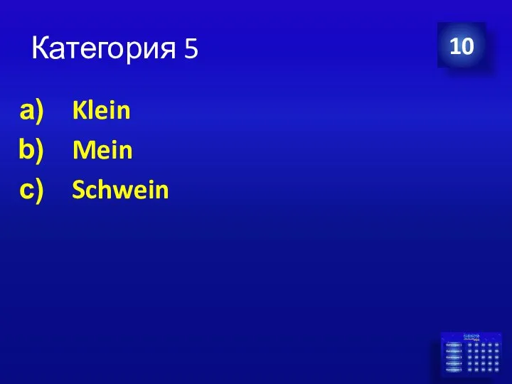 Категория 5 Klein Mein Schwein 10