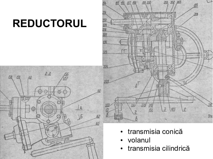 REDUCTORUL transmisia conică volanul transmisia cilindrică